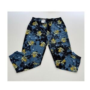 Star Wars Grogu Men's Pajama Pants 2XL Blue Polyester Knit Drawstring